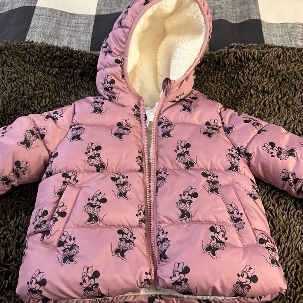 Baby Gap Minnie Mouse Puffer Jacket 2T Like New